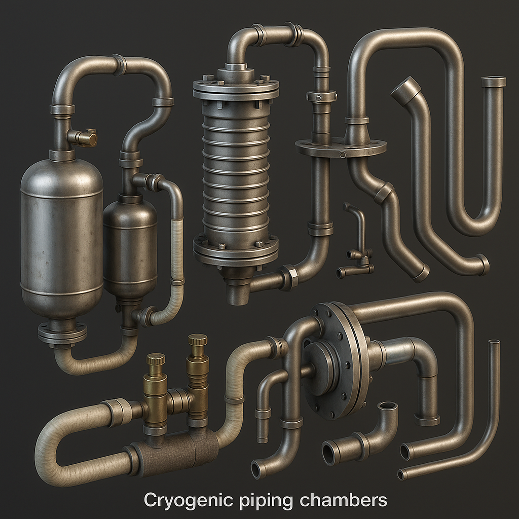 Precision-formed cooling pipe assembly for the magnetic inertia platform