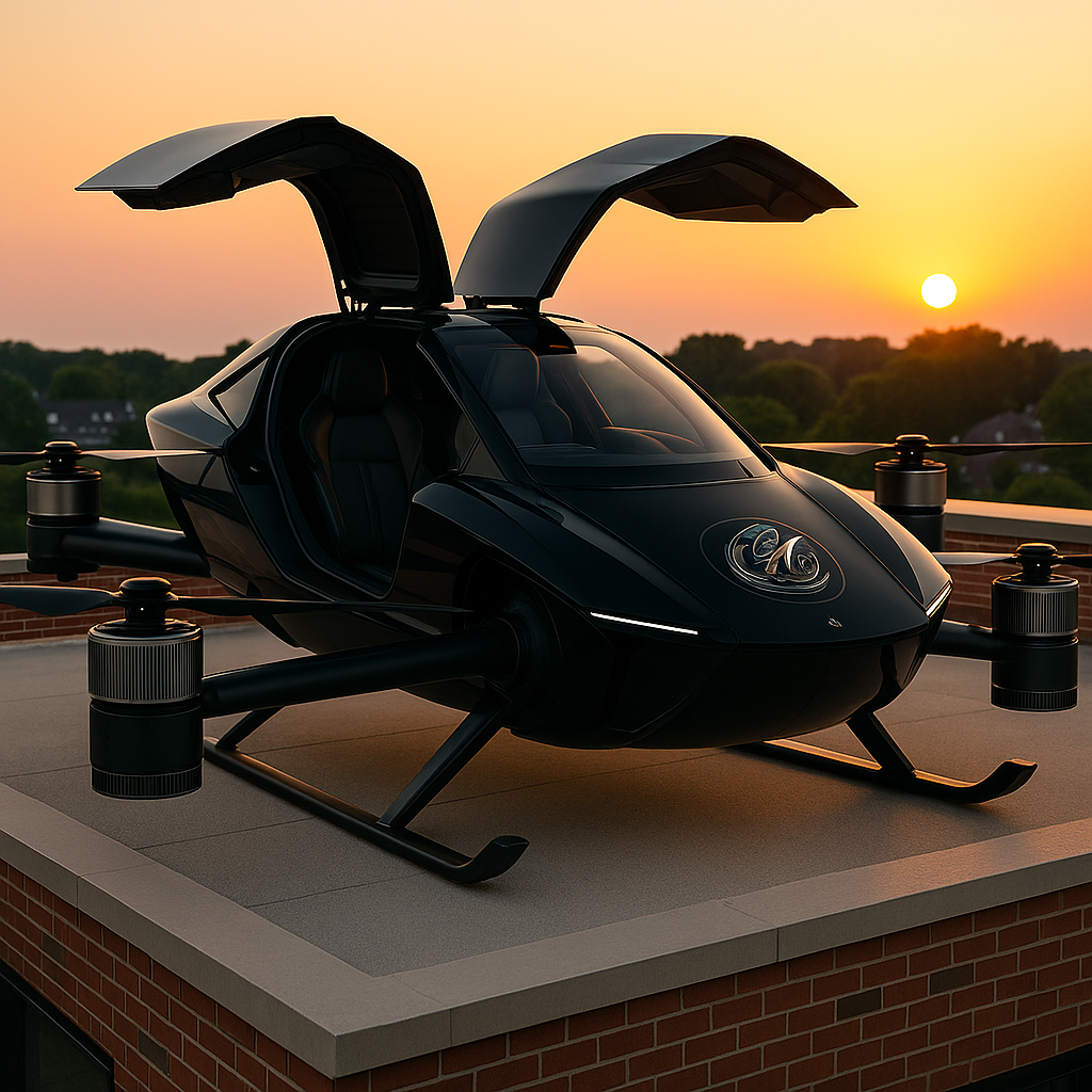 Close-up of magnetic bearing assembly mounted beneath an unmanned aircraft fuselage