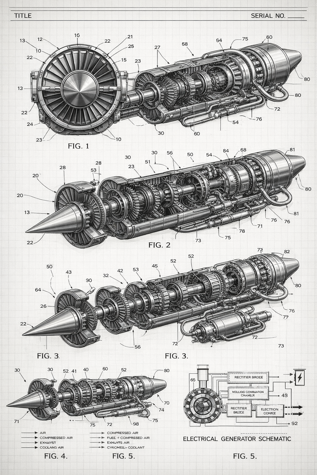 Hybrid turbine magnetic engine rendering 1